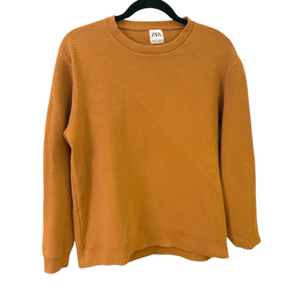 Zara Mustard Knit Ribbed Pullover